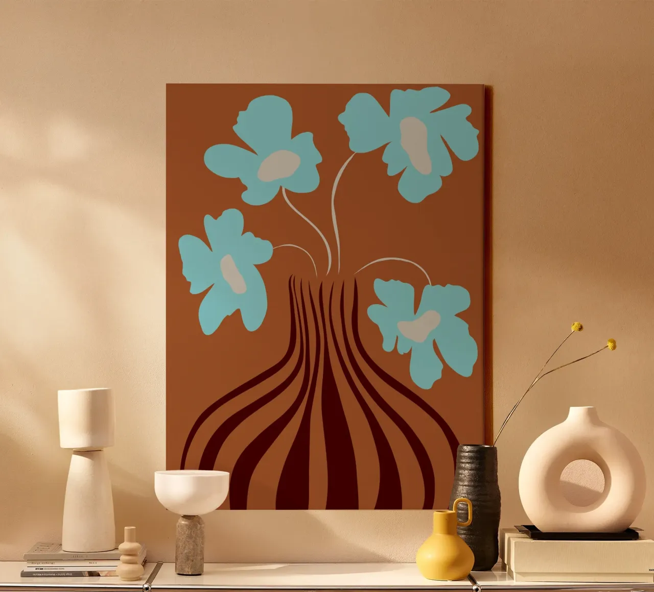 Minimalistic Vase 2 canvas by Miho Art Studio