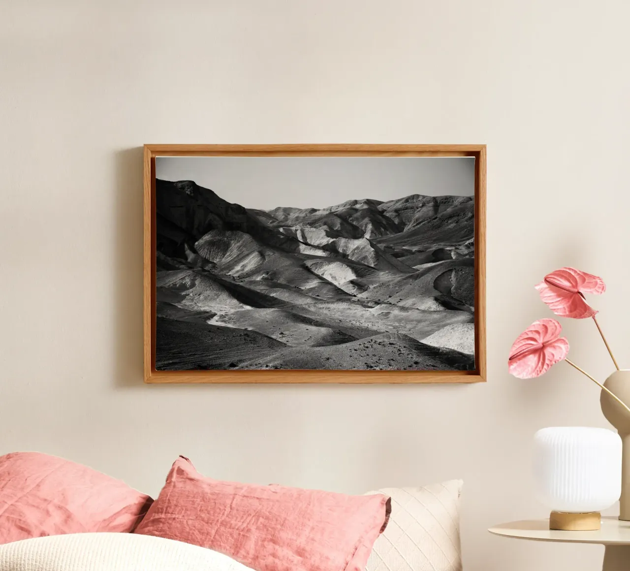 Mountains of the Judean Desert 4 canvas with Floater frame by Tal Paz-Fridman