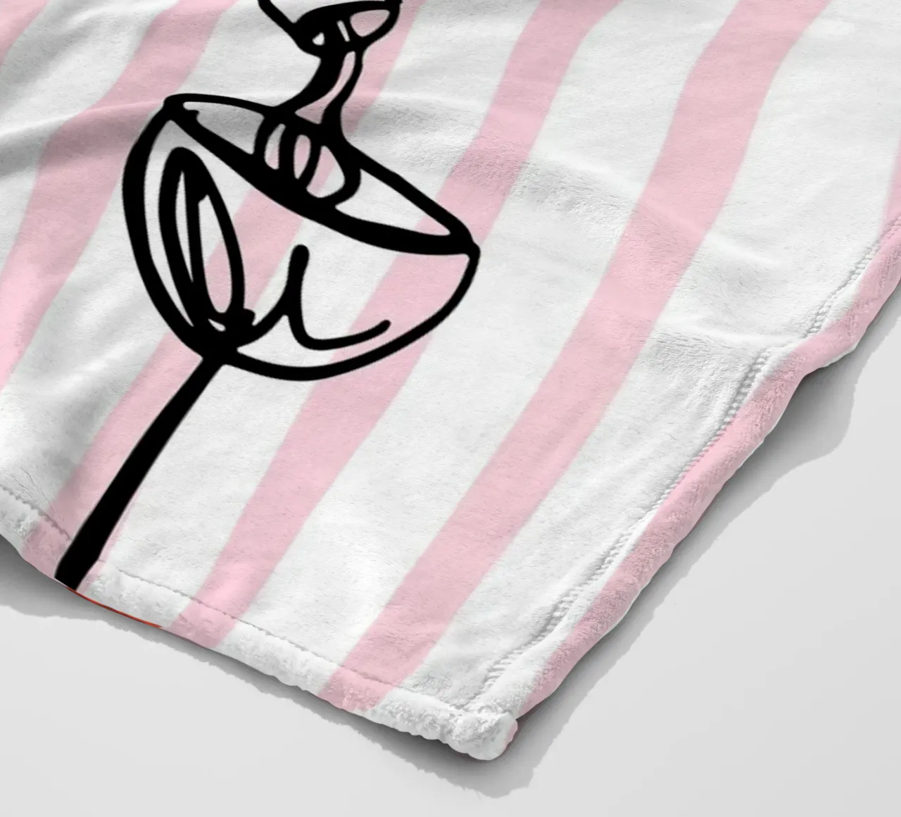 Illustrazione audace di vino e cena con strisce rosa e uva coperta in pile da The Art Club