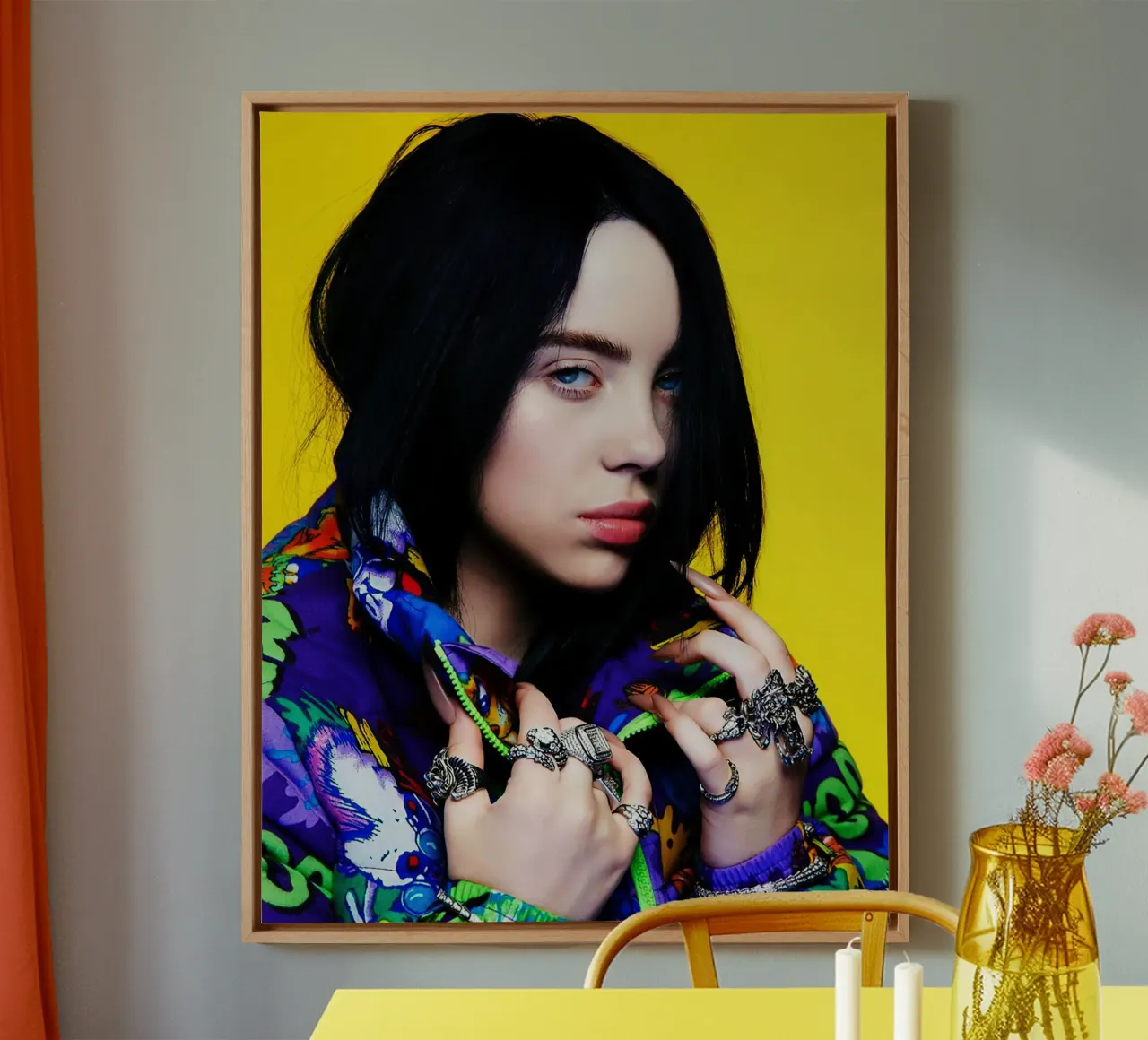 Billie Eilish canvas met Baklijst van Musadad Shop