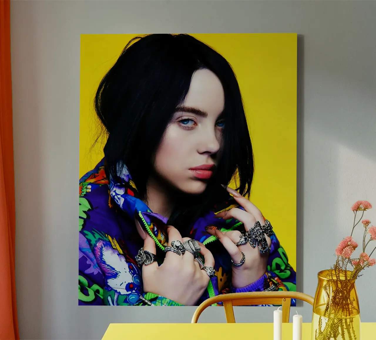 Billie Eilish canvas met Baklijst van Musadad Shop