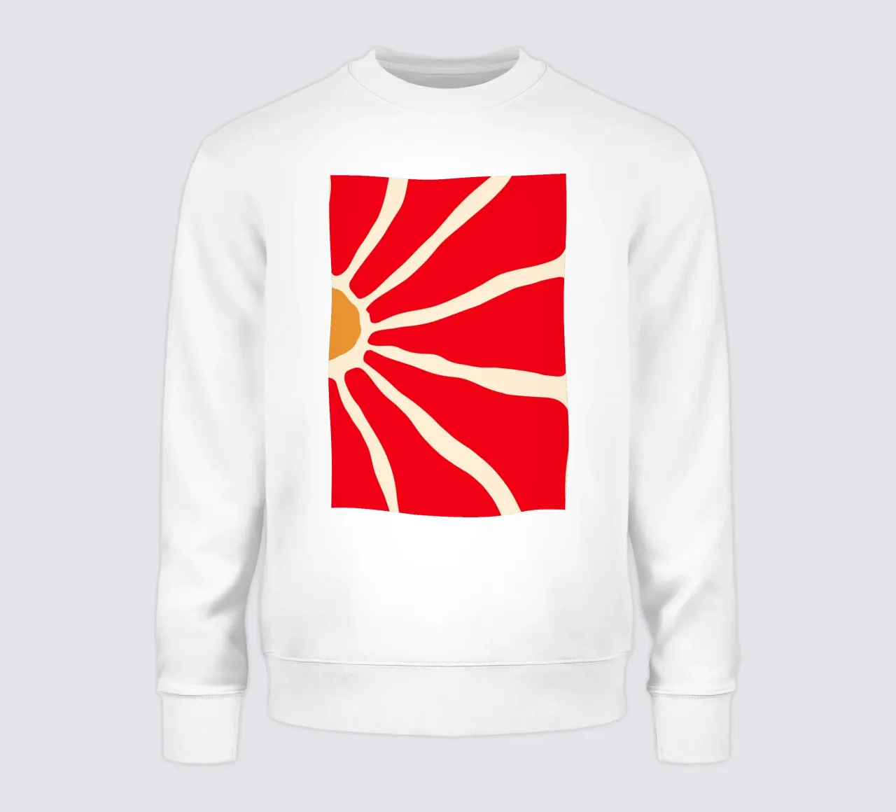 Audace fiore astratto in rosso e arancione con linee organiche felpa da The Art Club