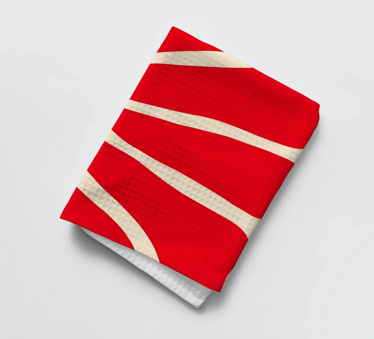 Audace fiore astratto in rosso e arancione con linee organiche canovaccio da cucina da The Art Club