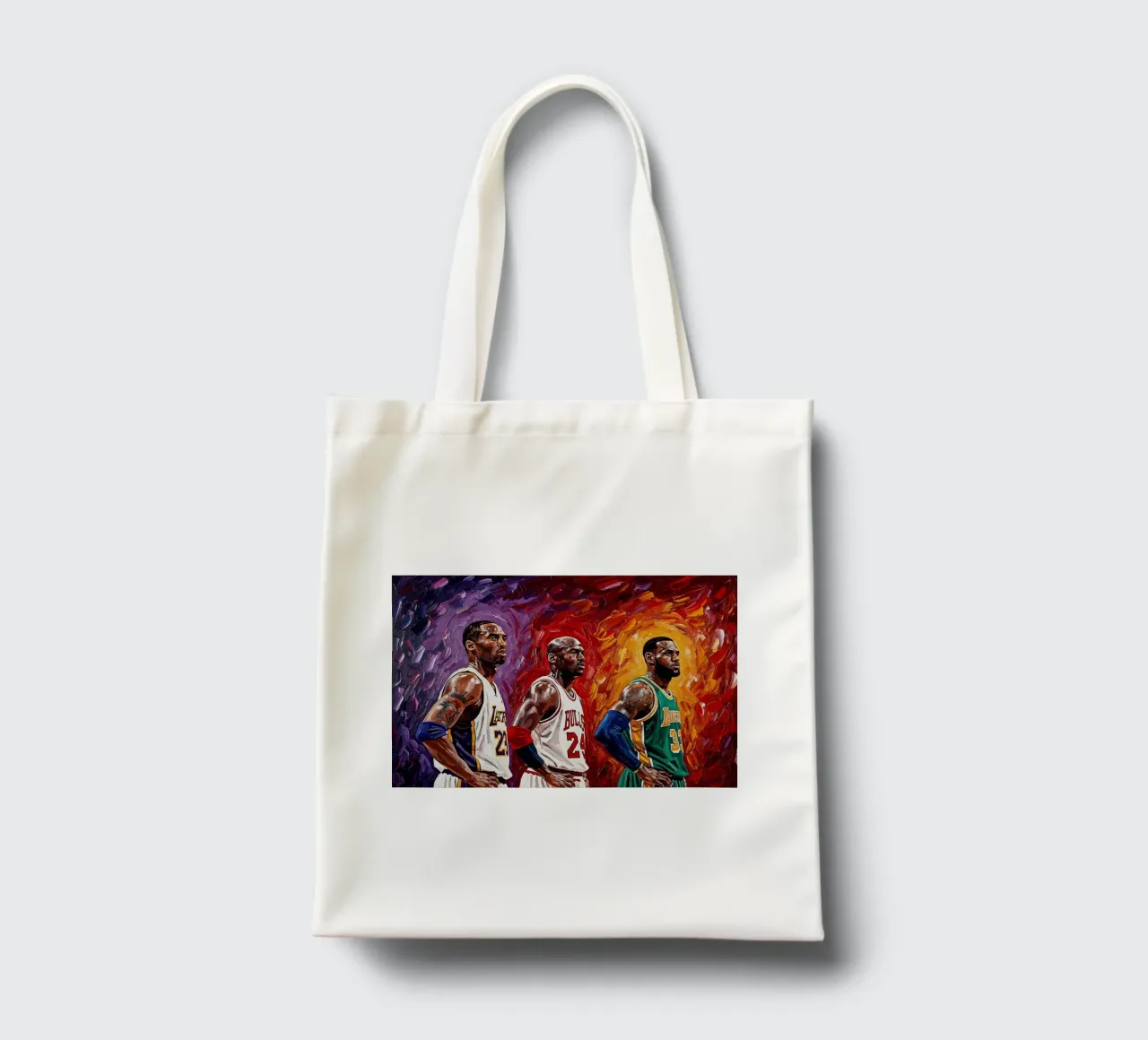 Kobe, Jordan, LeBron: una schiacciata in stile Van Gogh borsa in juta da willtahuyshop