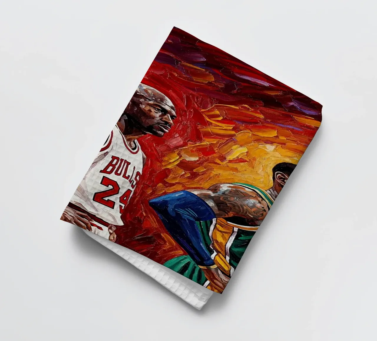 Kobe, Jordan, LeBron: una schiacciata in stile Van Gogh canovaccio da cucina da willtahuyshop