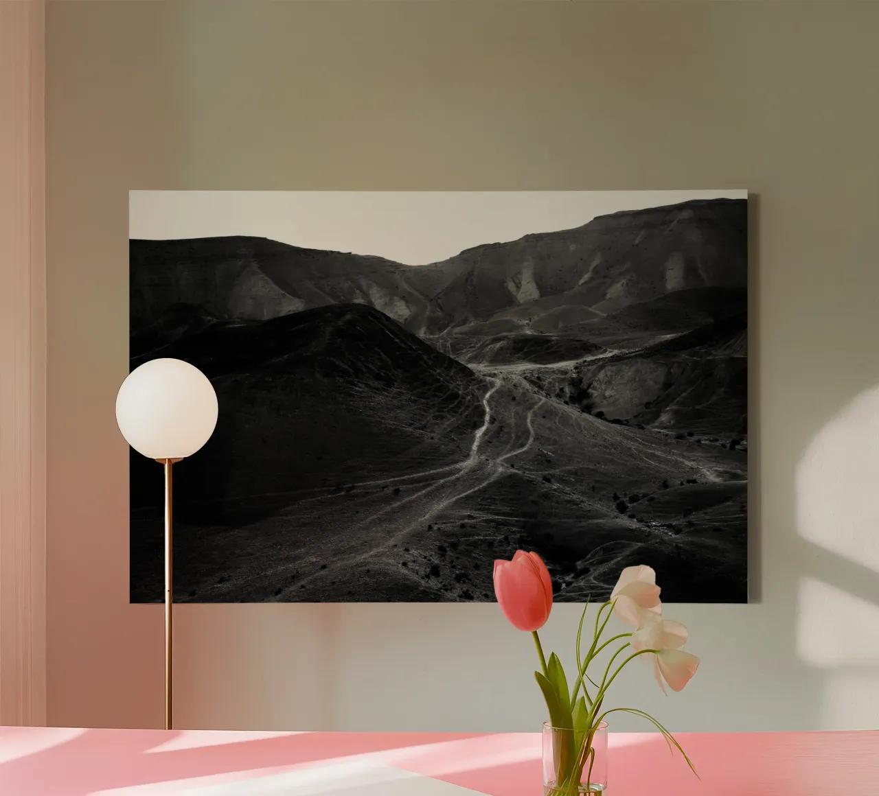 Mountains of the Judean Desert 5 canvas with Floater frame by Tal Paz-Fridman