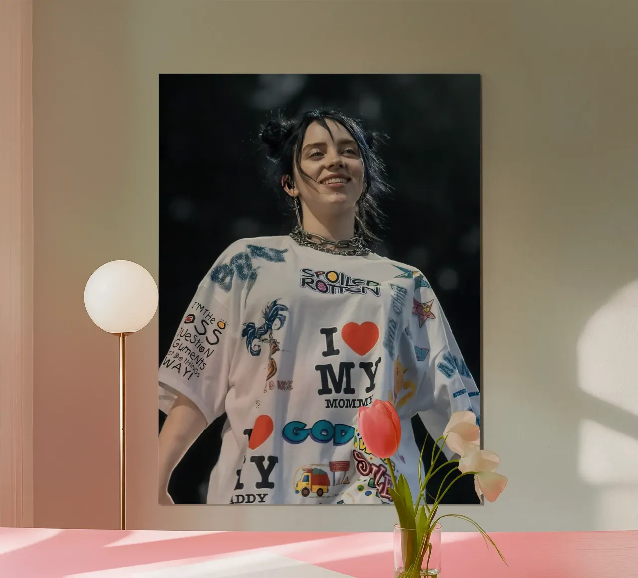 Billie Eilish poster con telaio in legno da Musadad Shop