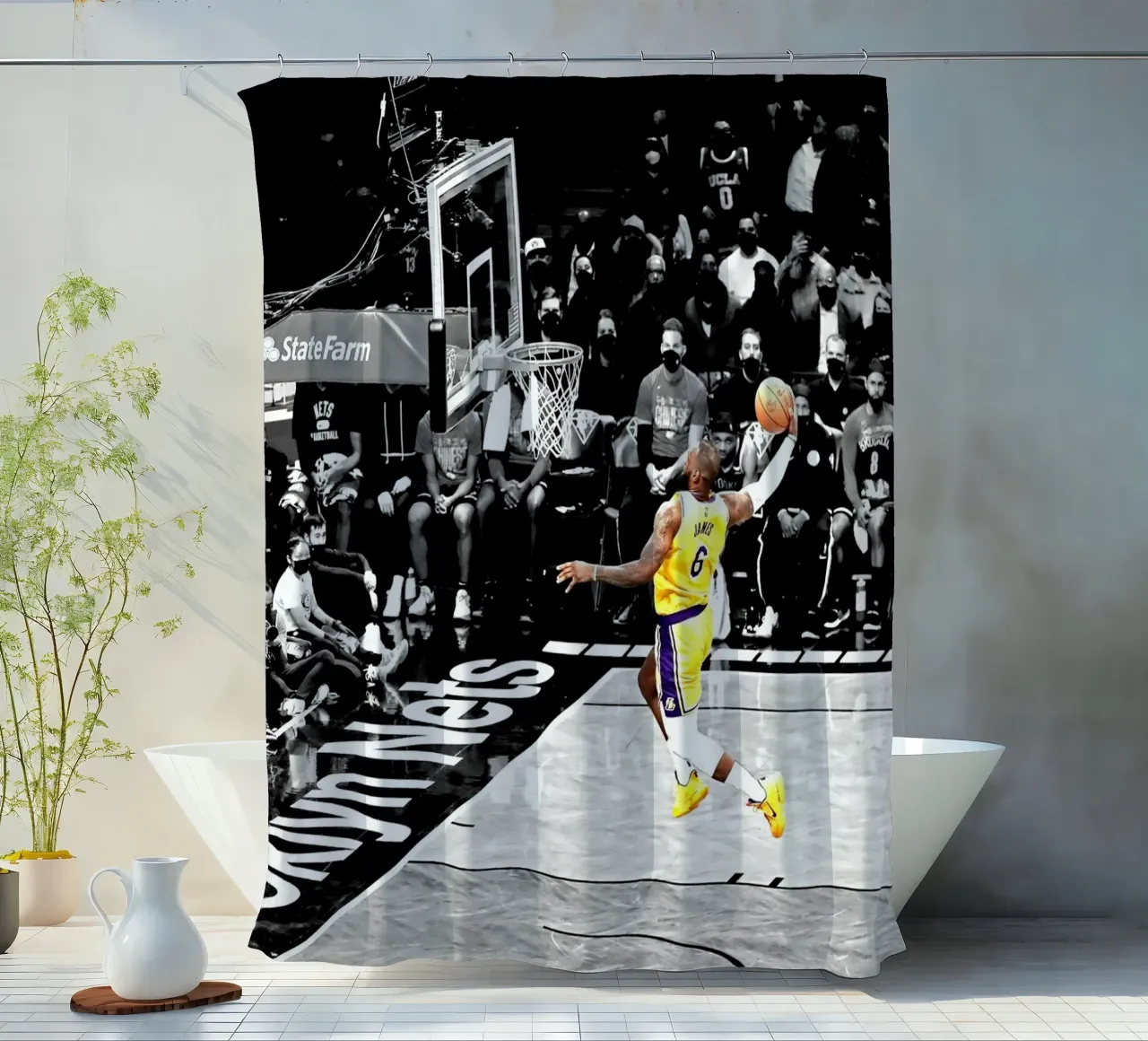 Lebron schiaccia tenda da doccia da willtahuyshop