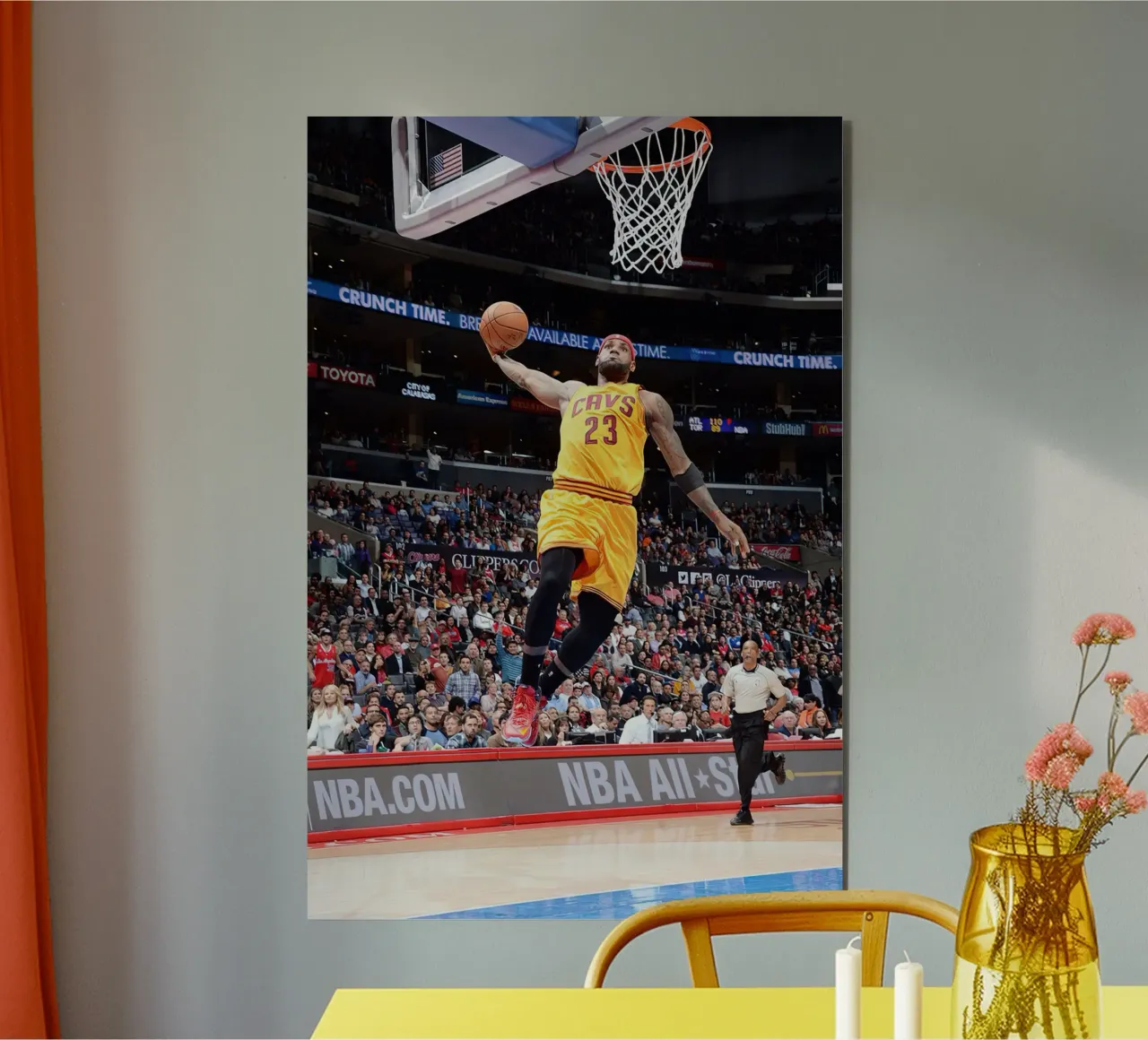 LeBron si lancia in una schiacciata alluminio dibond da willtahuyshop