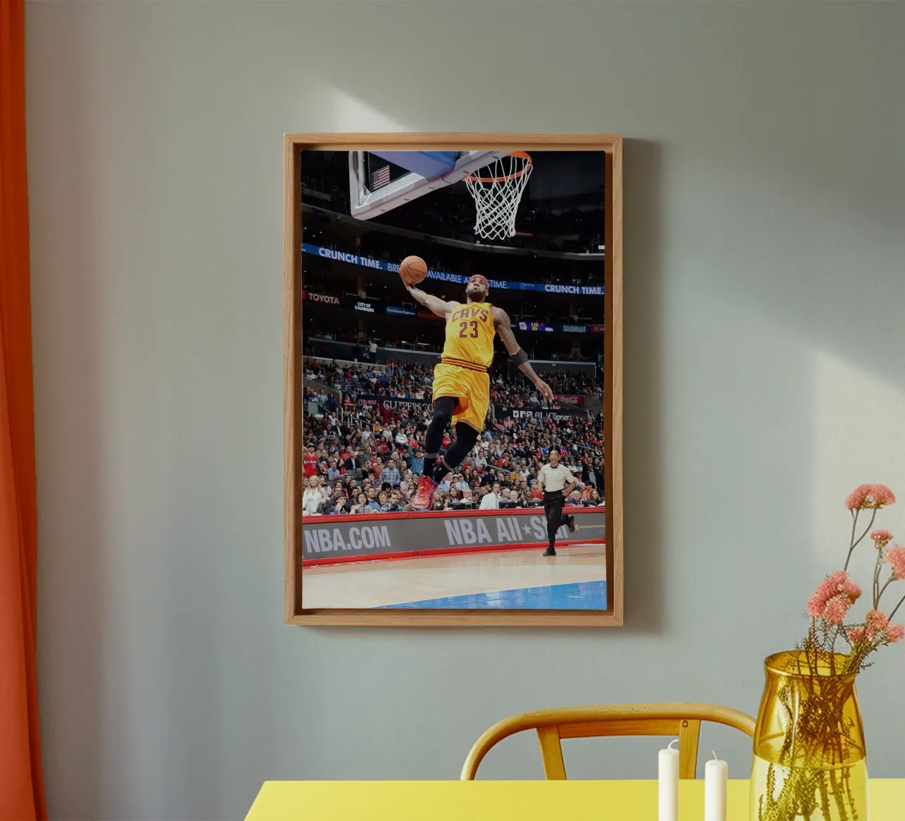 LeBron goes up for a dunk canvas with Floater frame by willtahuyshop