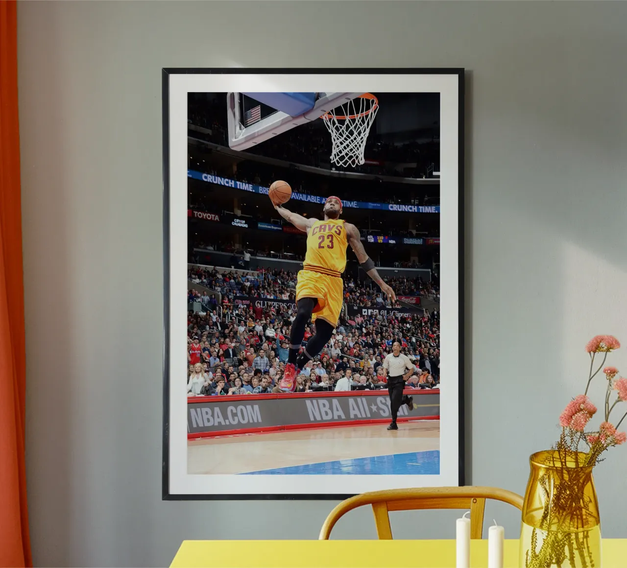 LeBron gaat omhoog voor een dunk poster van willtahuyshop