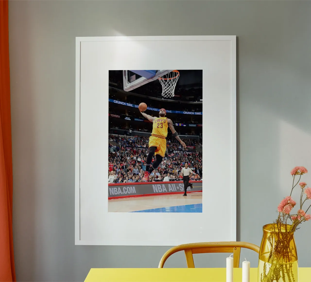 LeBron gaat omhoog voor een dunk poster van willtahuyshop
