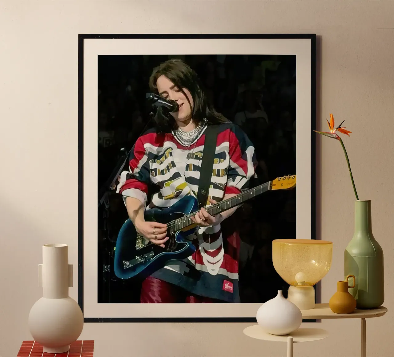 Billie Eilish poster con telaio in legno da Musadad Shop