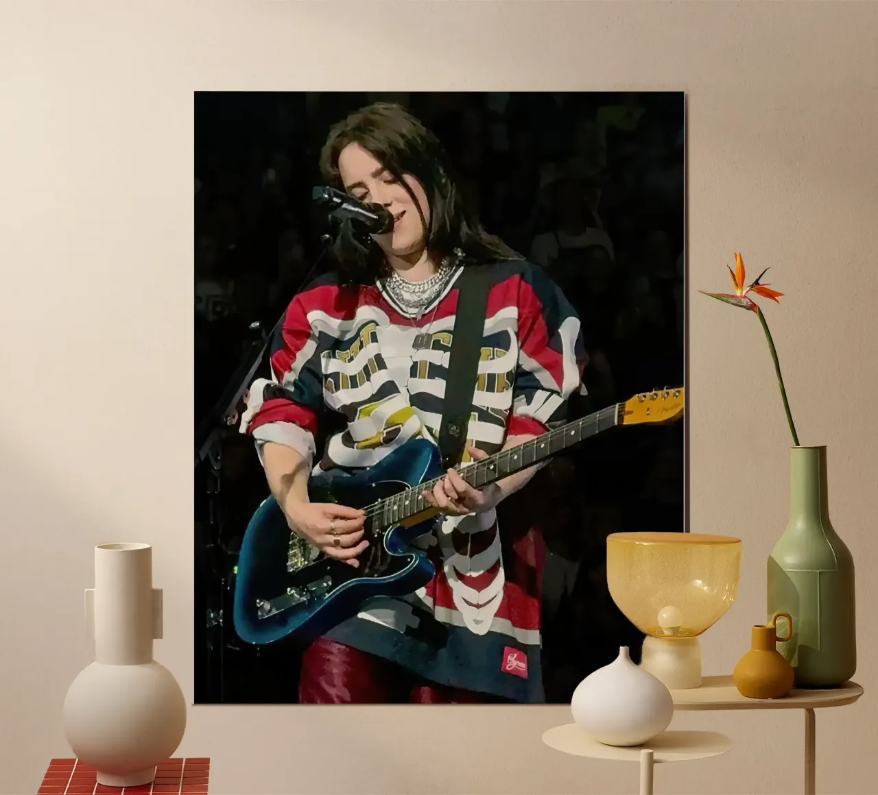 Billie Eilish poster con telaio in legno da Musadad Shop
