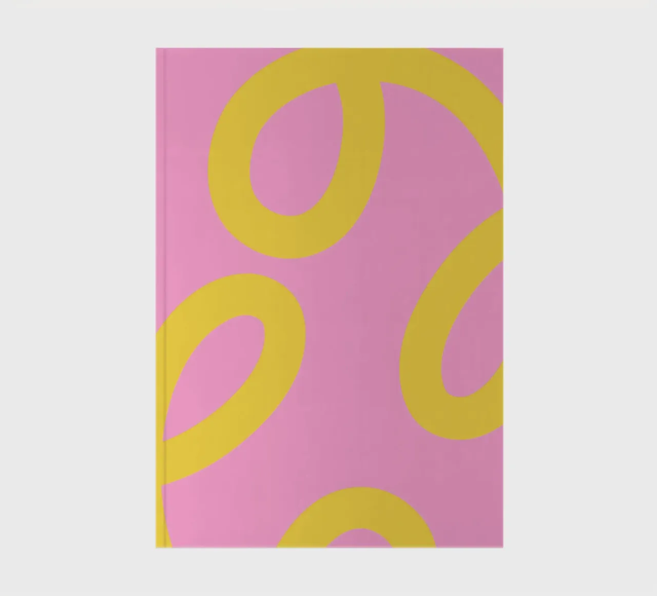 Playful Yellow Swirl Pattern on Pink Background notebook by The Art Club