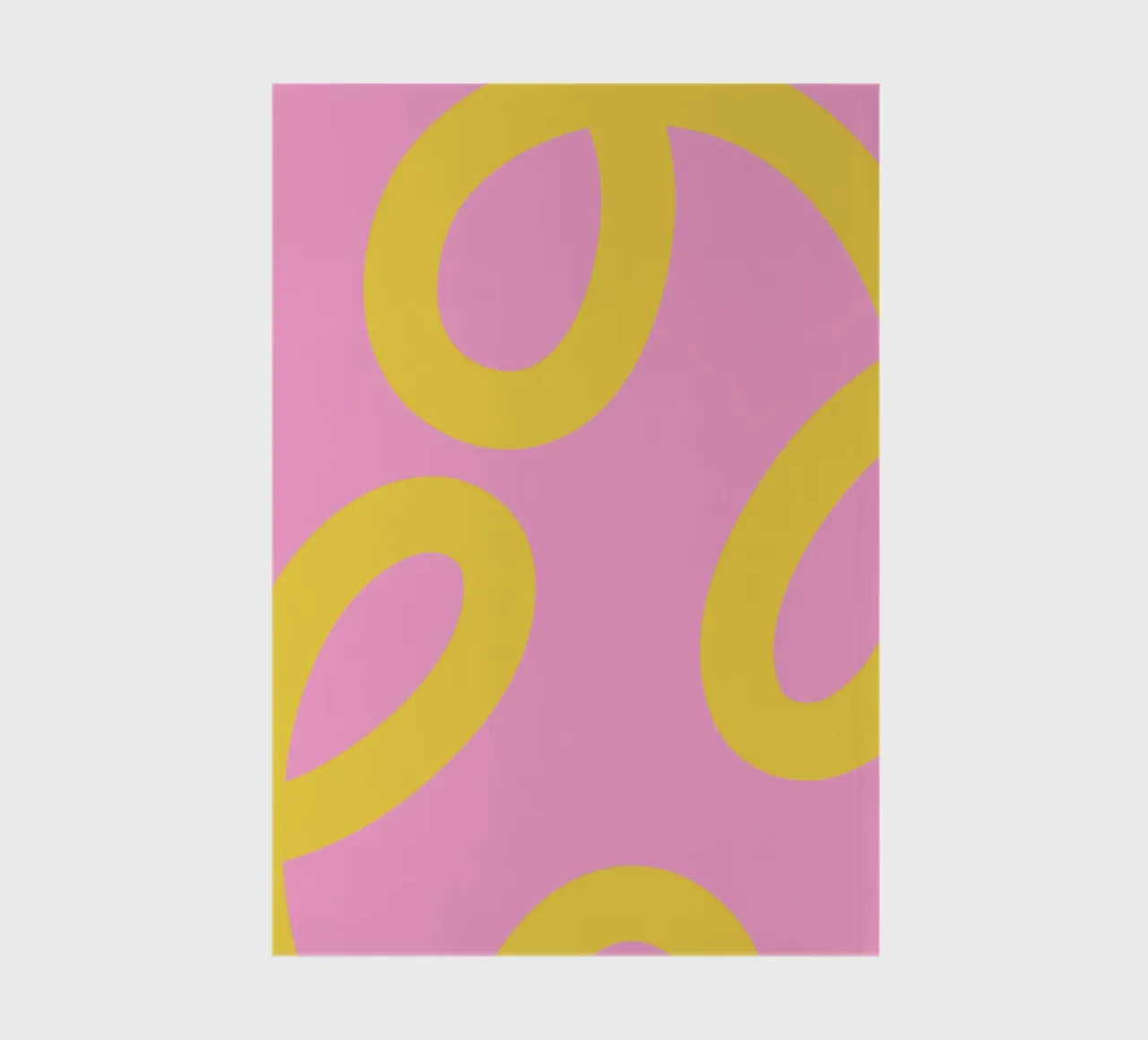 Playful Yellow Swirl Pattern on Pink Background notebook by The Art Club