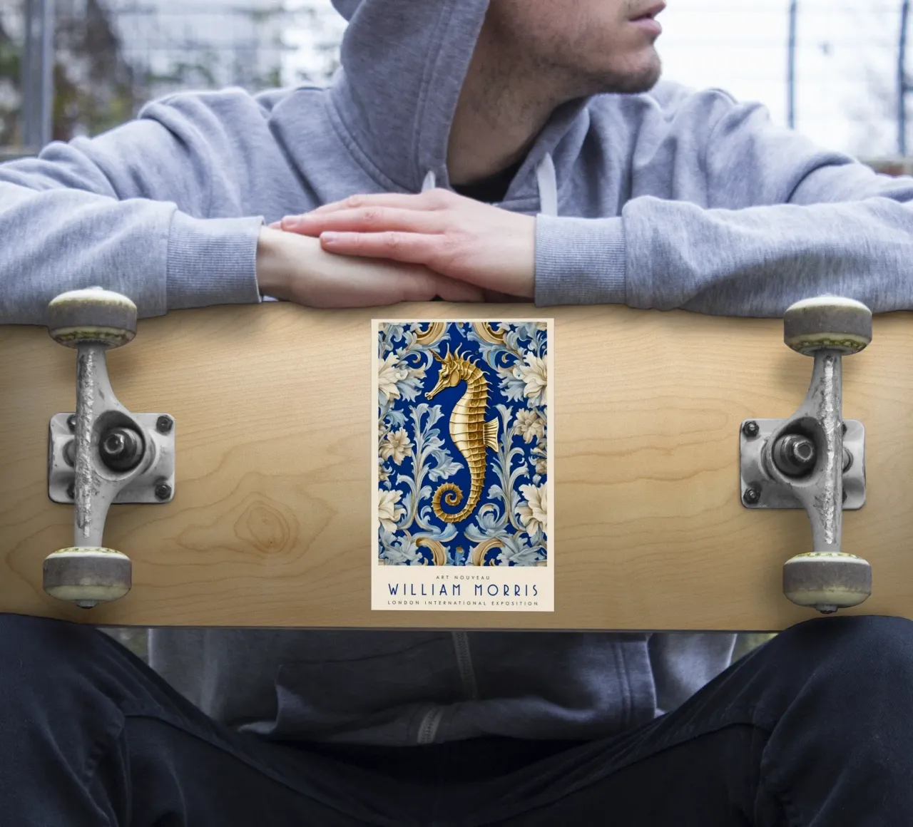 golden seahorse sticker by Ropech Shop