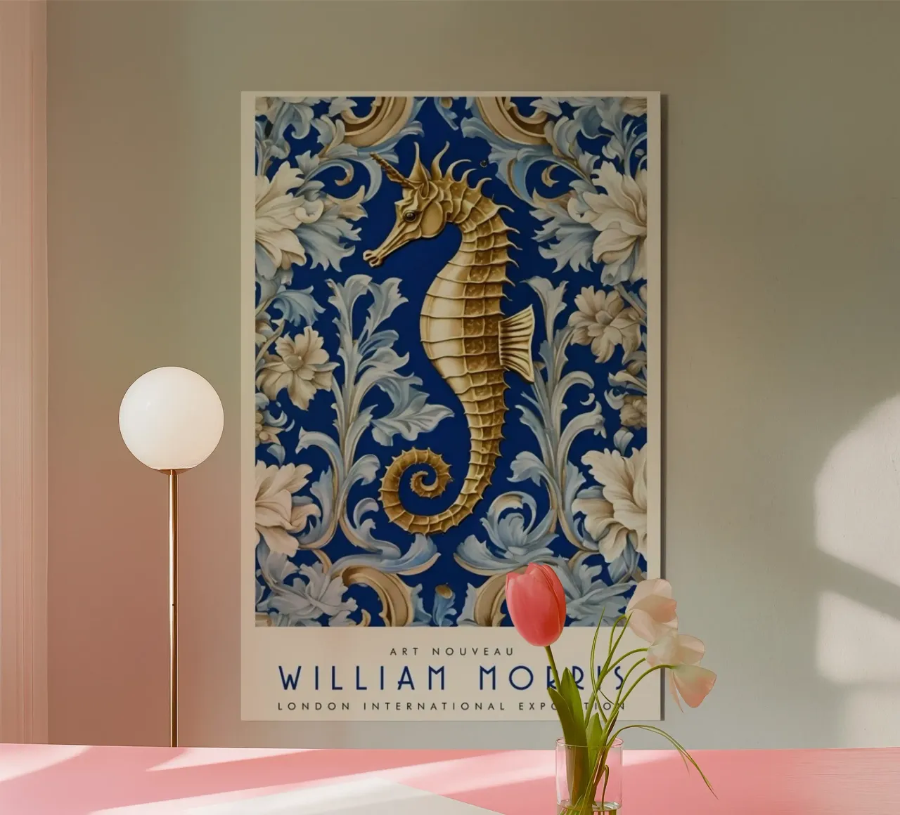 golden seahorse alu-dibond by Ropech Shop