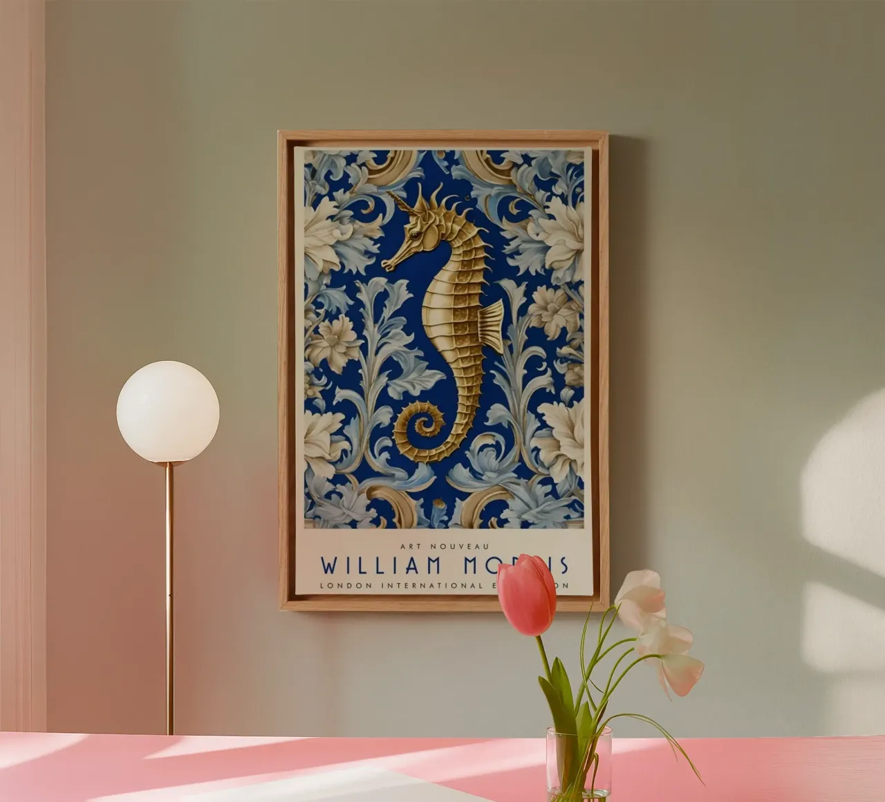 golden seahorse canvas by Ropech Shop