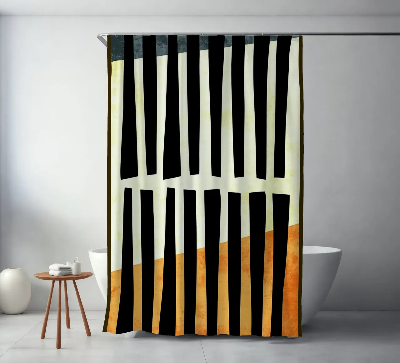 Linee nere astratte tenda da doccia da Edson Studio