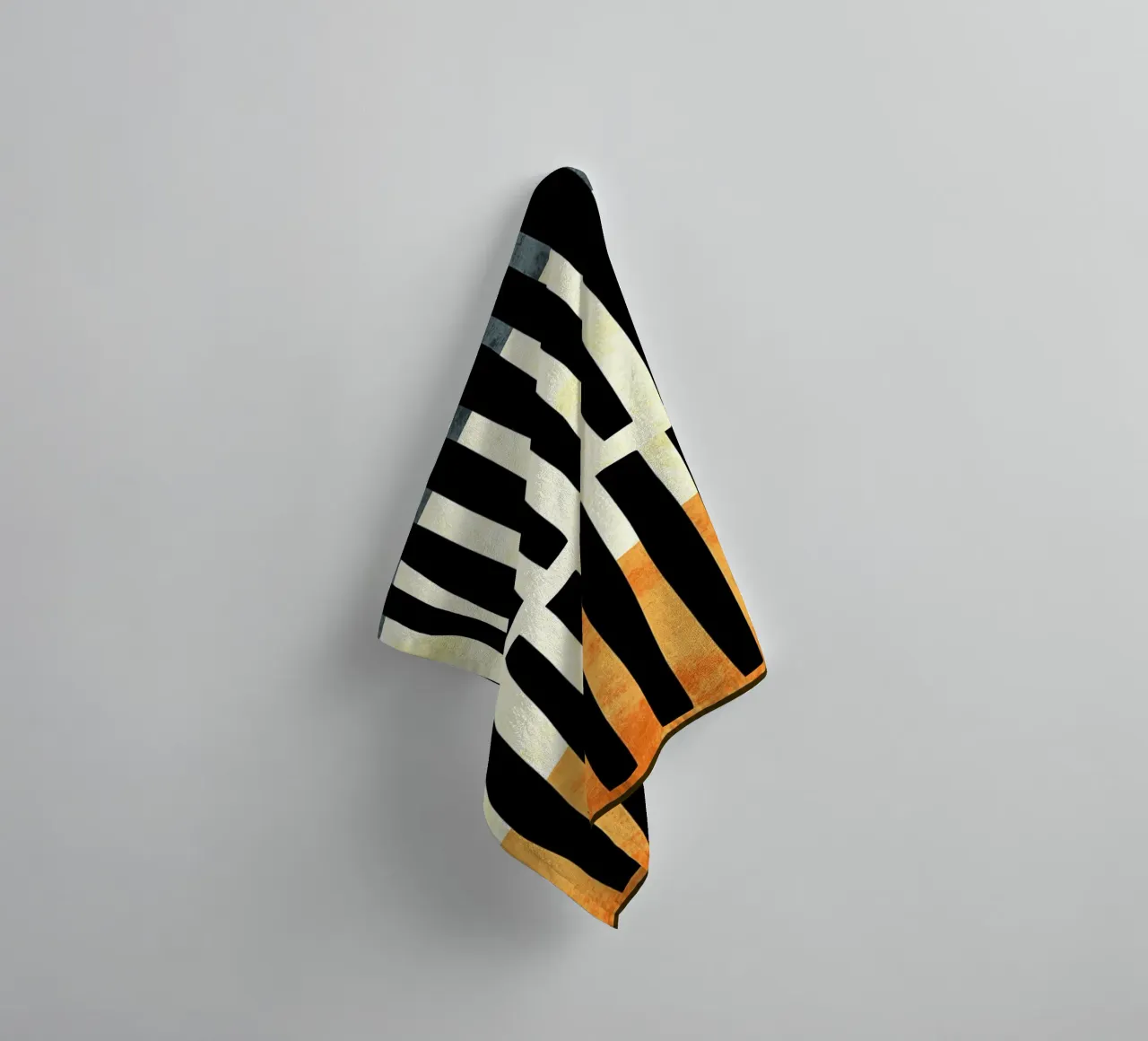 Abstract black lines towel by Edson Studio