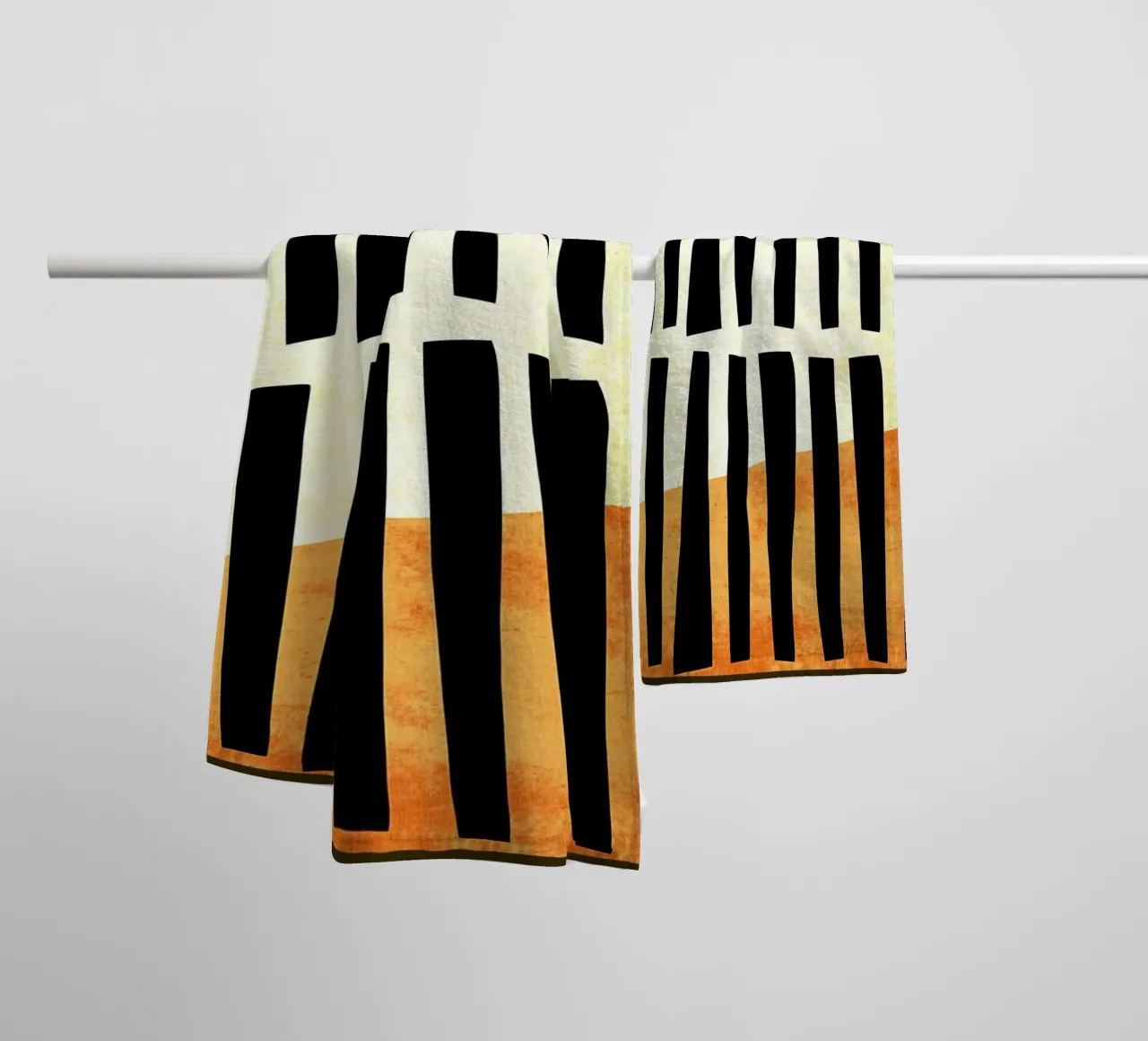 Abstract black lines towel by Edson Studio