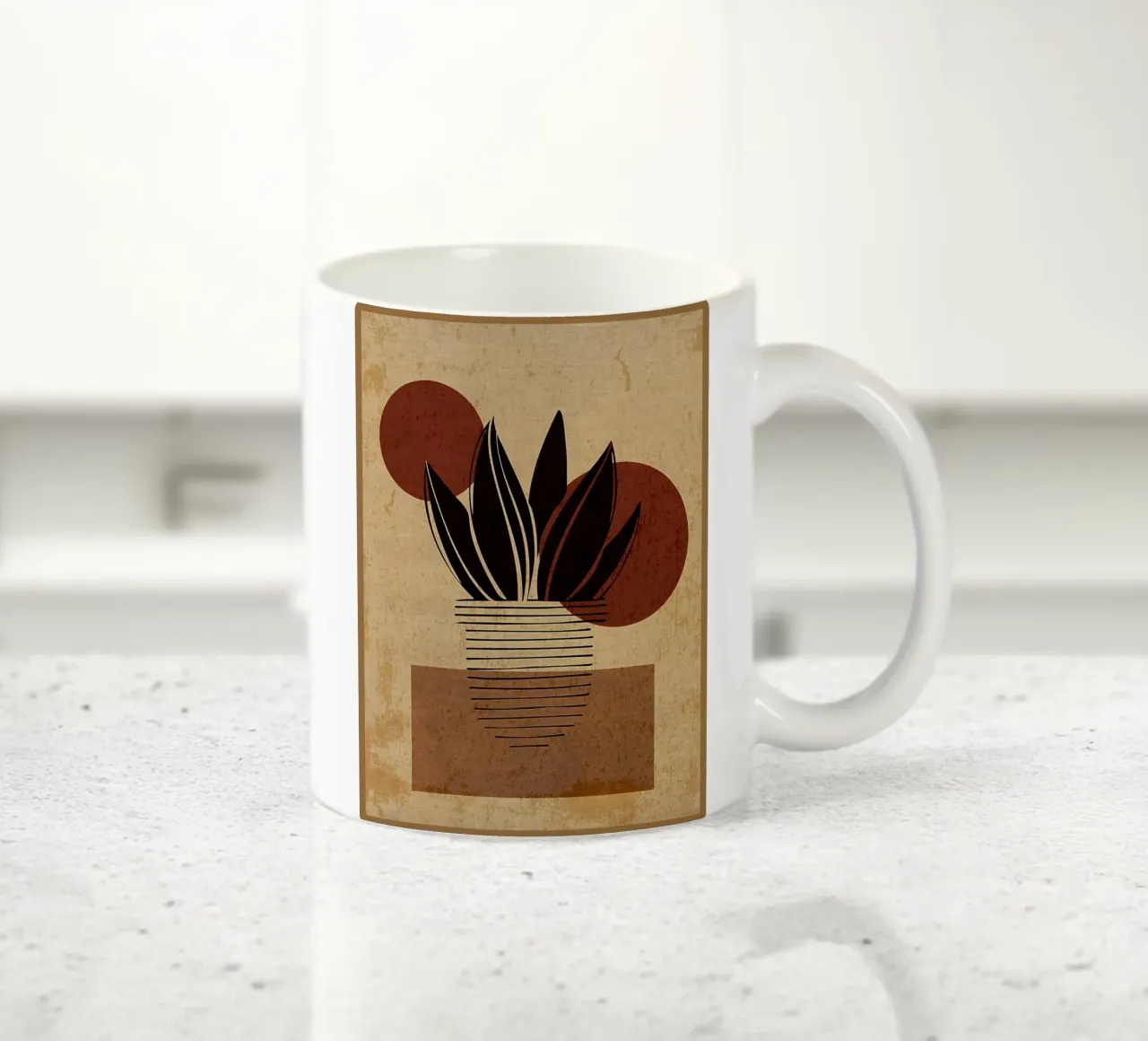Piante botaniche astratte tazza in ceramica da Edson Studio