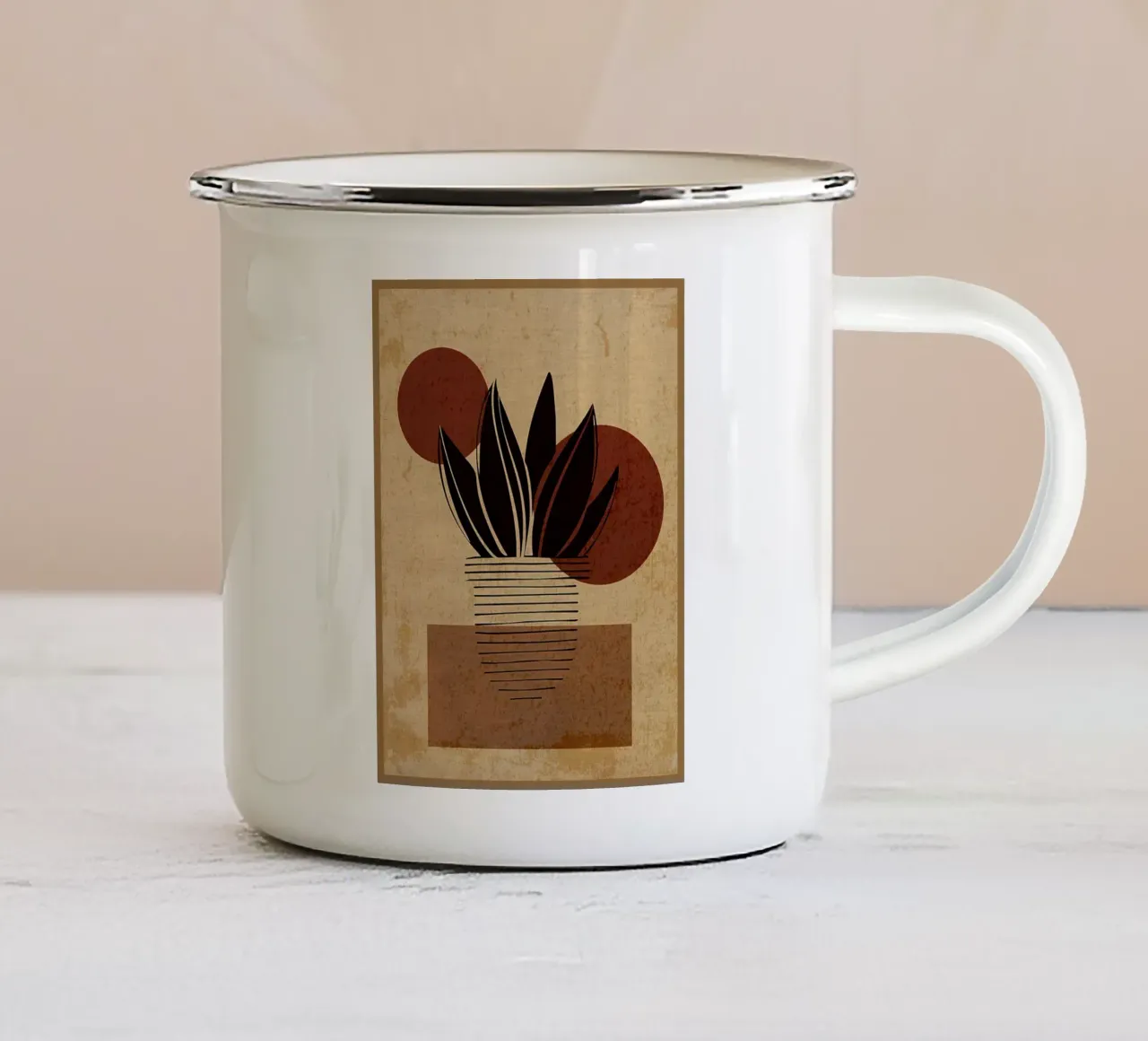 Piante botaniche astratte tazza in smalto da Edson Studio