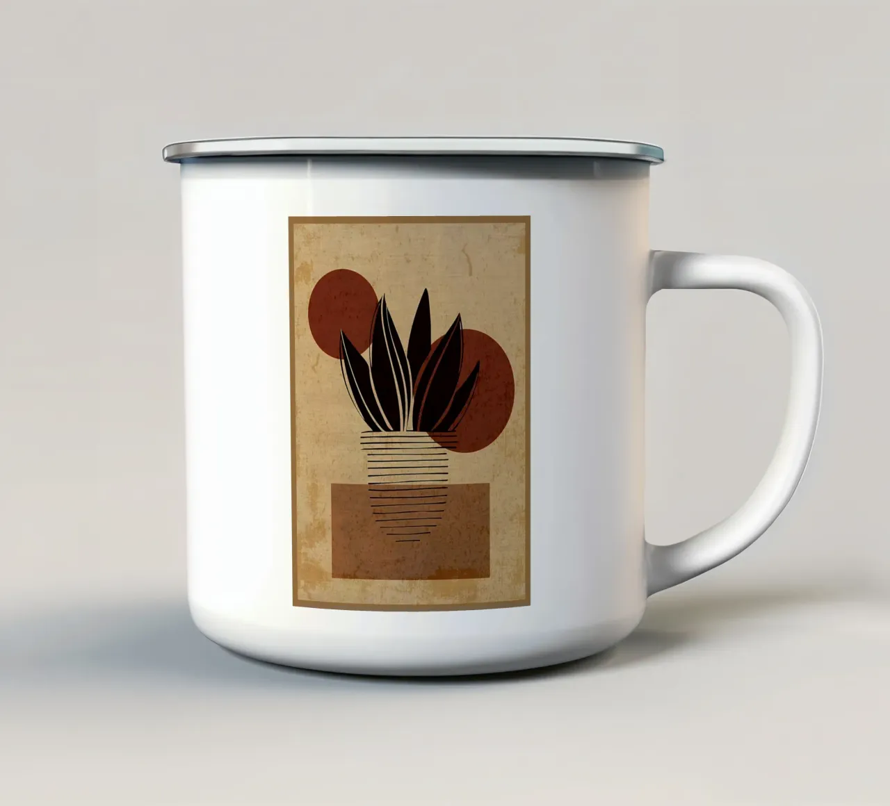 Piante botaniche astratte tazza in smalto da Edson Studio