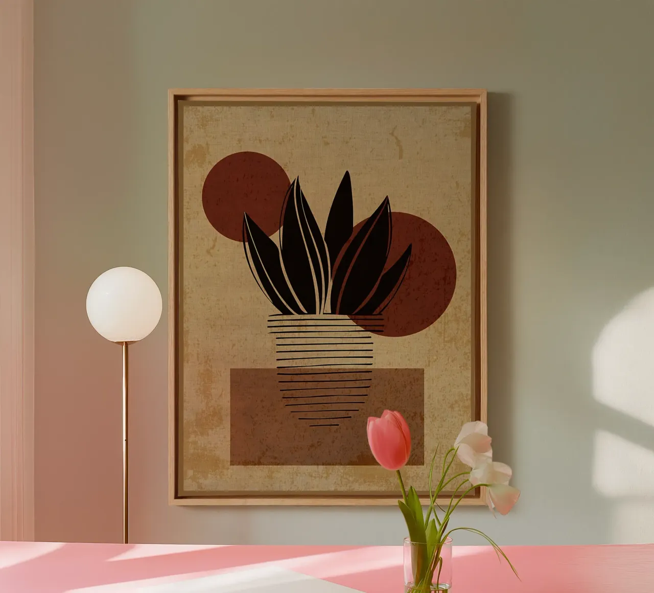 Piante botaniche astratte tela con Cornice a cassetta da Edson Studio