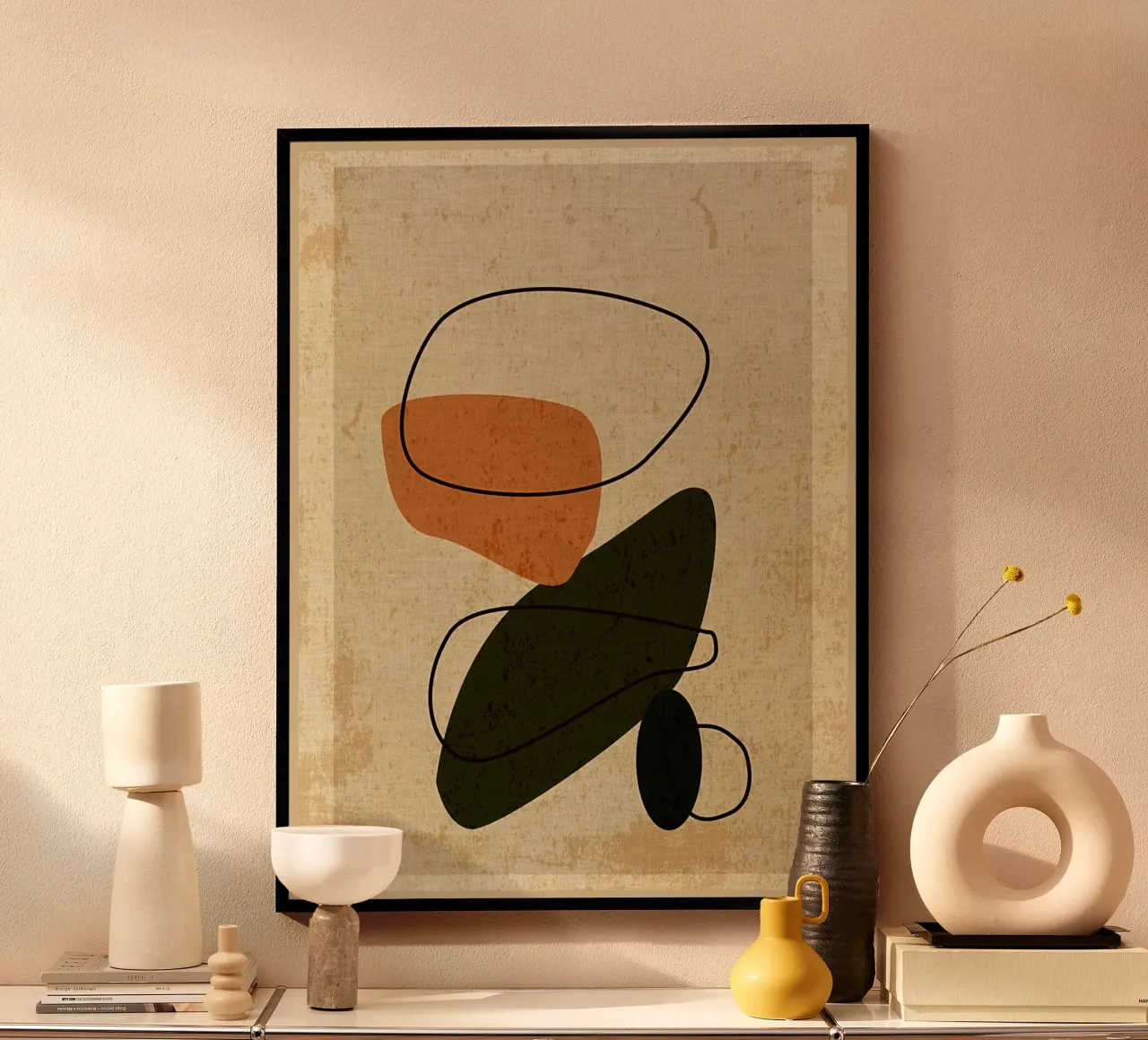 Ligne contemporaine abstraite poster de Edson Studio