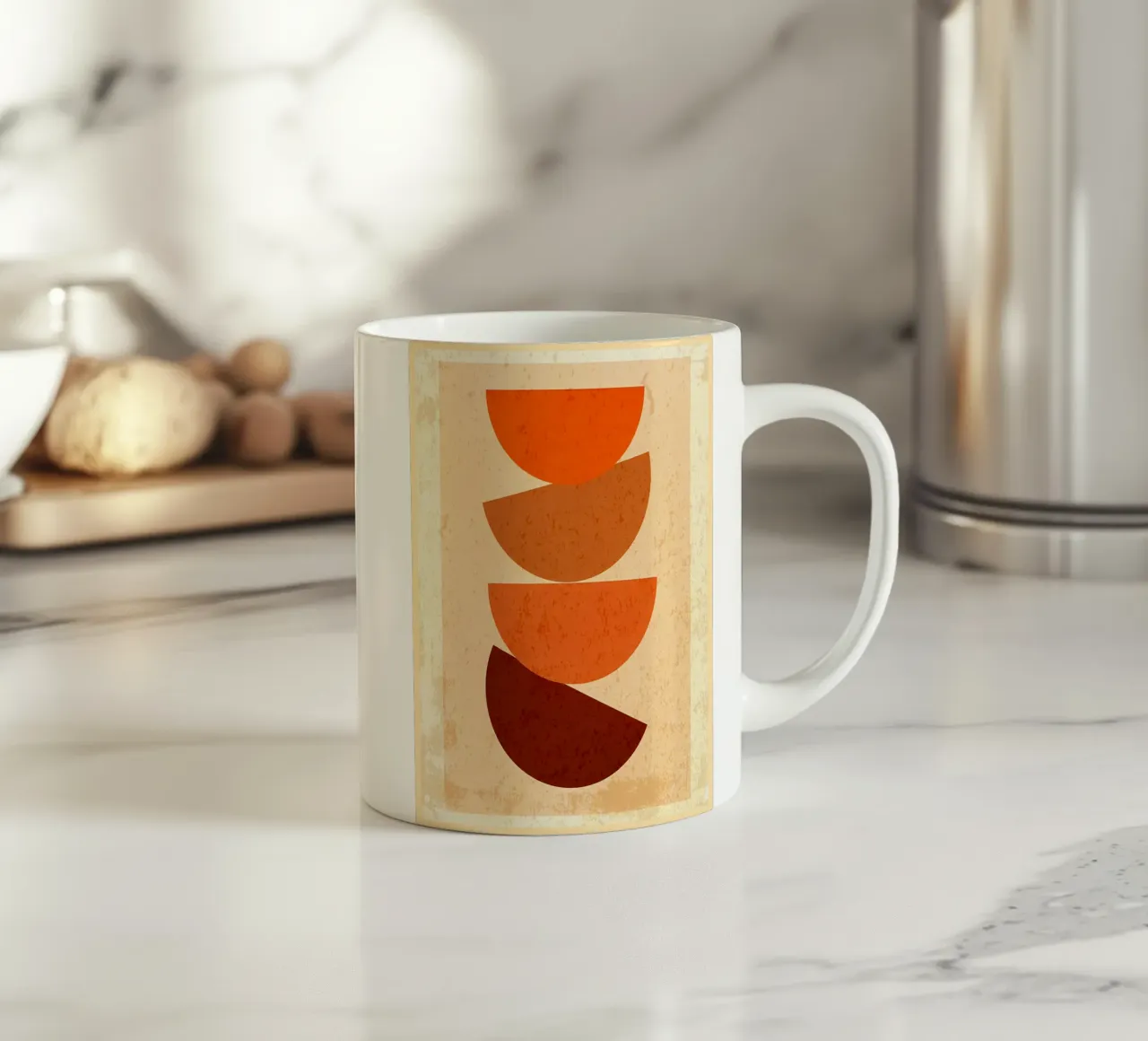 Linea astratta forme boho tazza in ceramica da Edson Studio