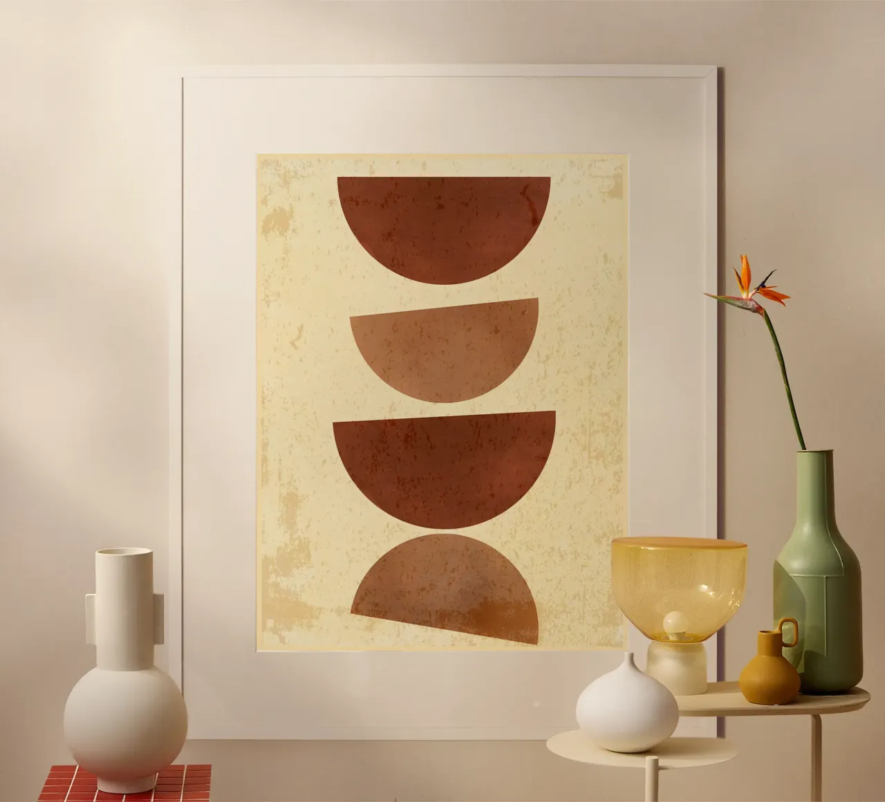 Fasi lunari estetiche boho poster con telaio in alluminio da Edson Studio