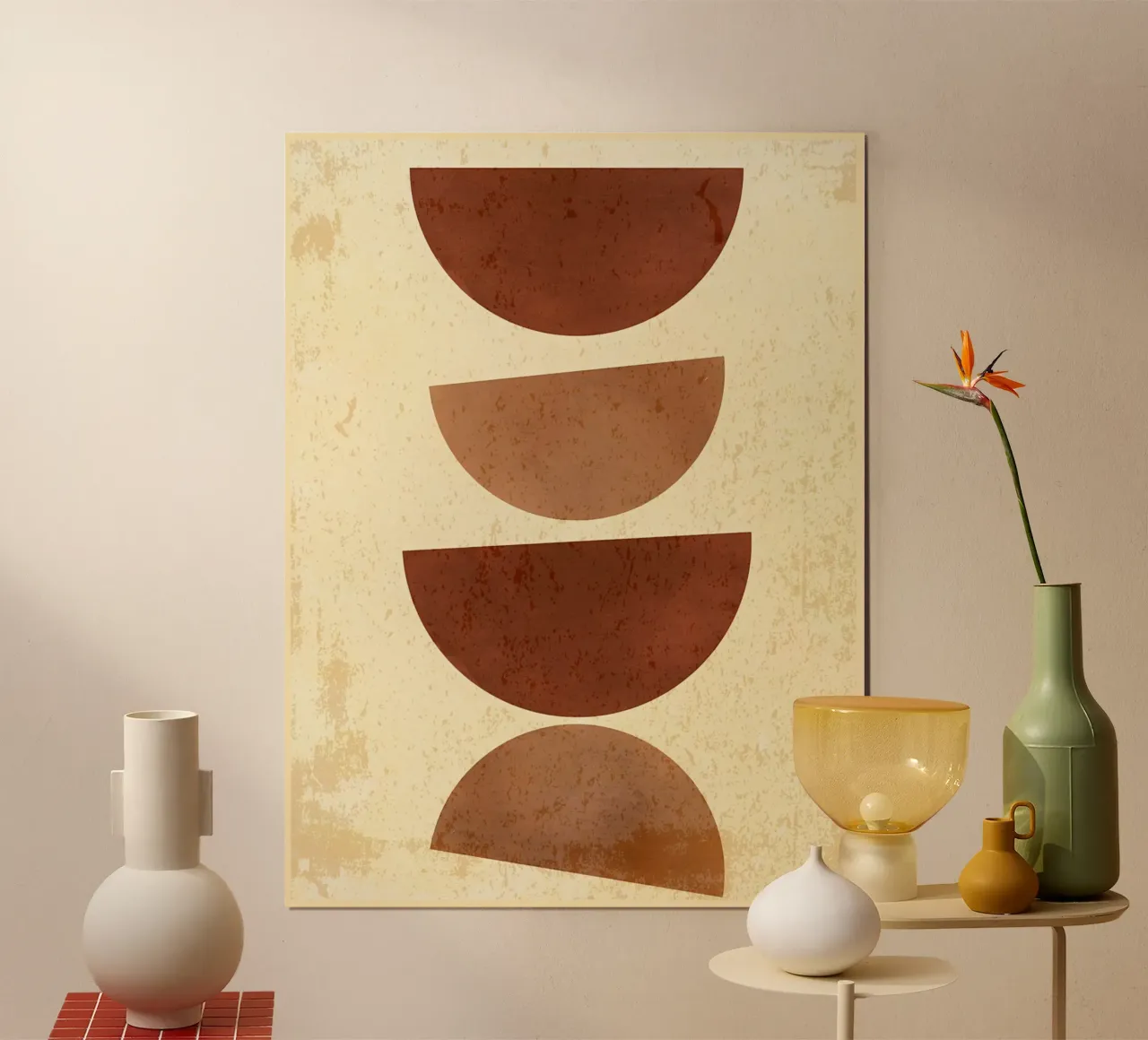 Fasi lunari estetiche boho poster con telaio in alluminio da Edson Studio