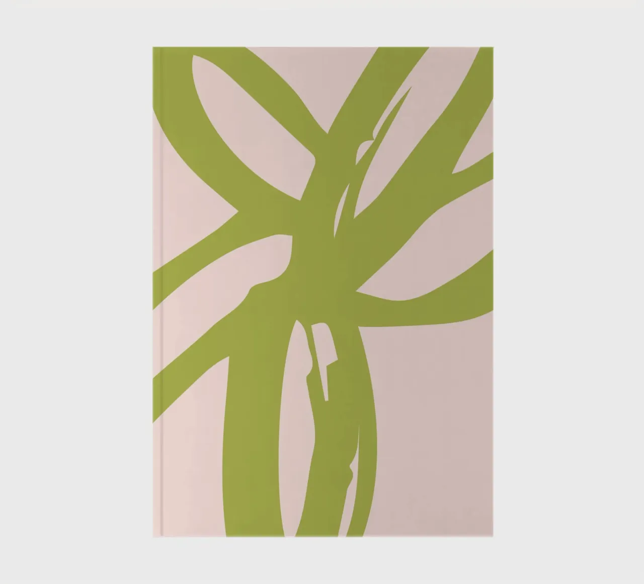 Organic Green Brushstroke Design on Soft Beige Background notebook by The Art Club
