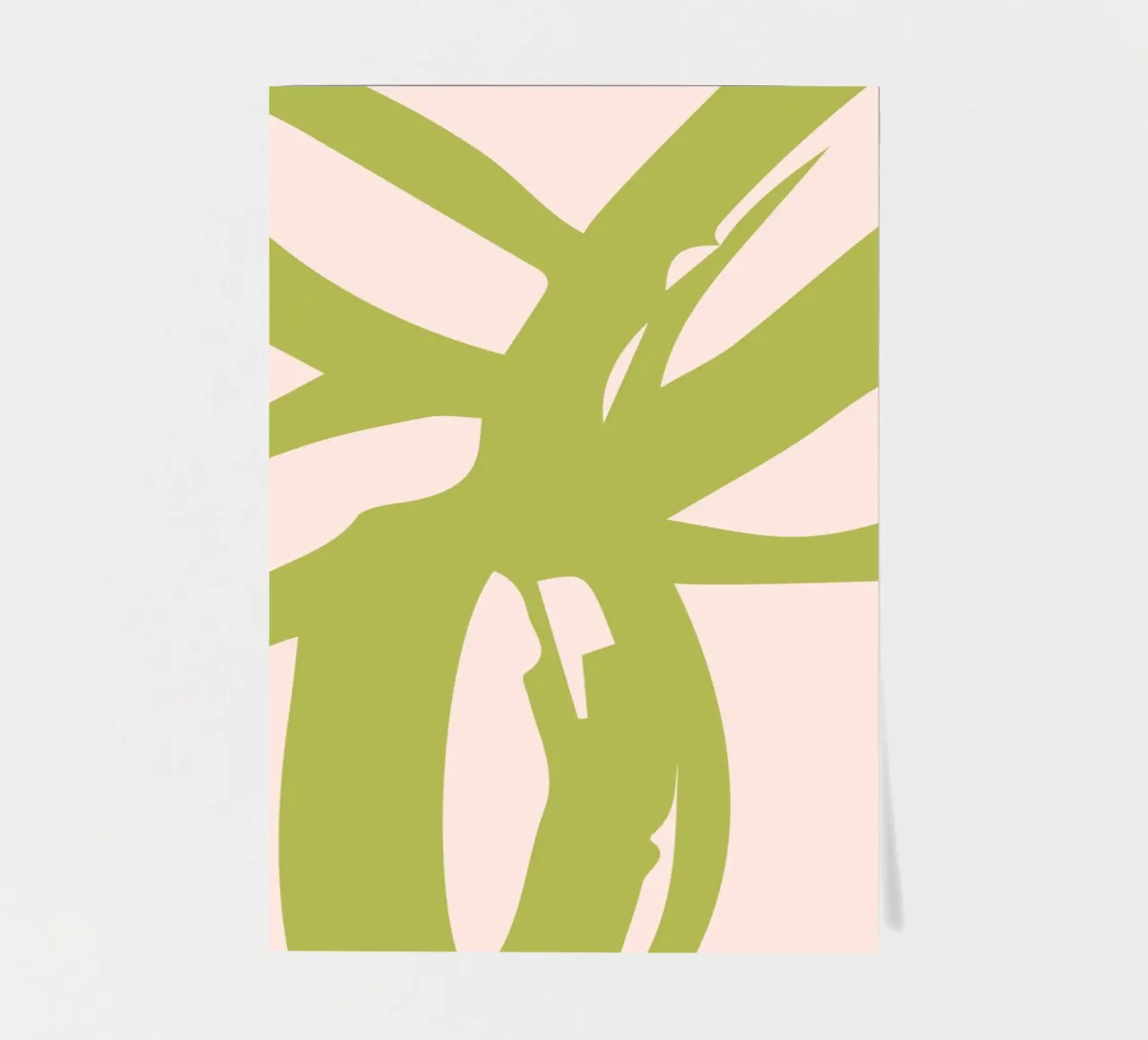 Organic Green Brushstroke Design on Soft Beige Background sticker sheet by The Art Club