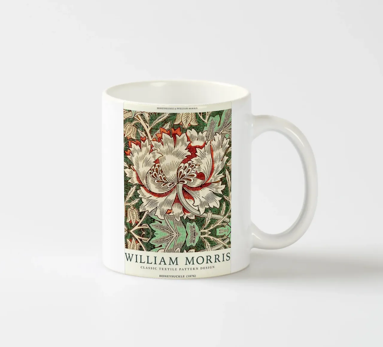 honeysuckle flower with foliage ceramic mug by Ropech Shop