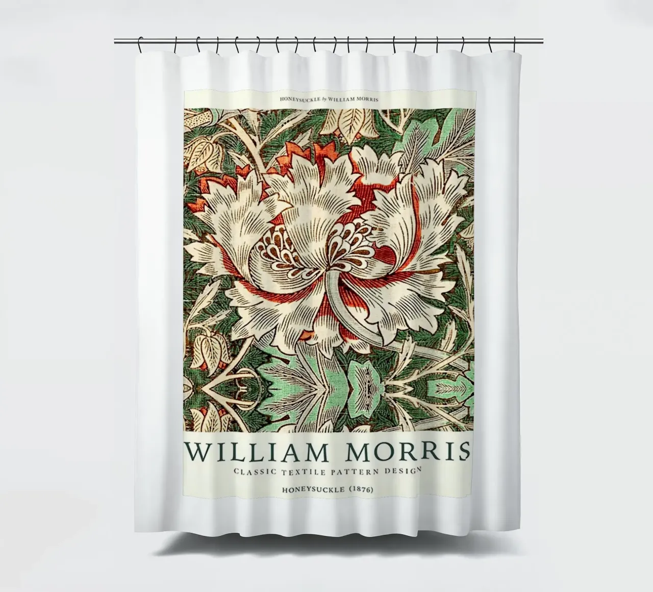 honeysuckle flower with foliage shower curtain by Ropech Shop