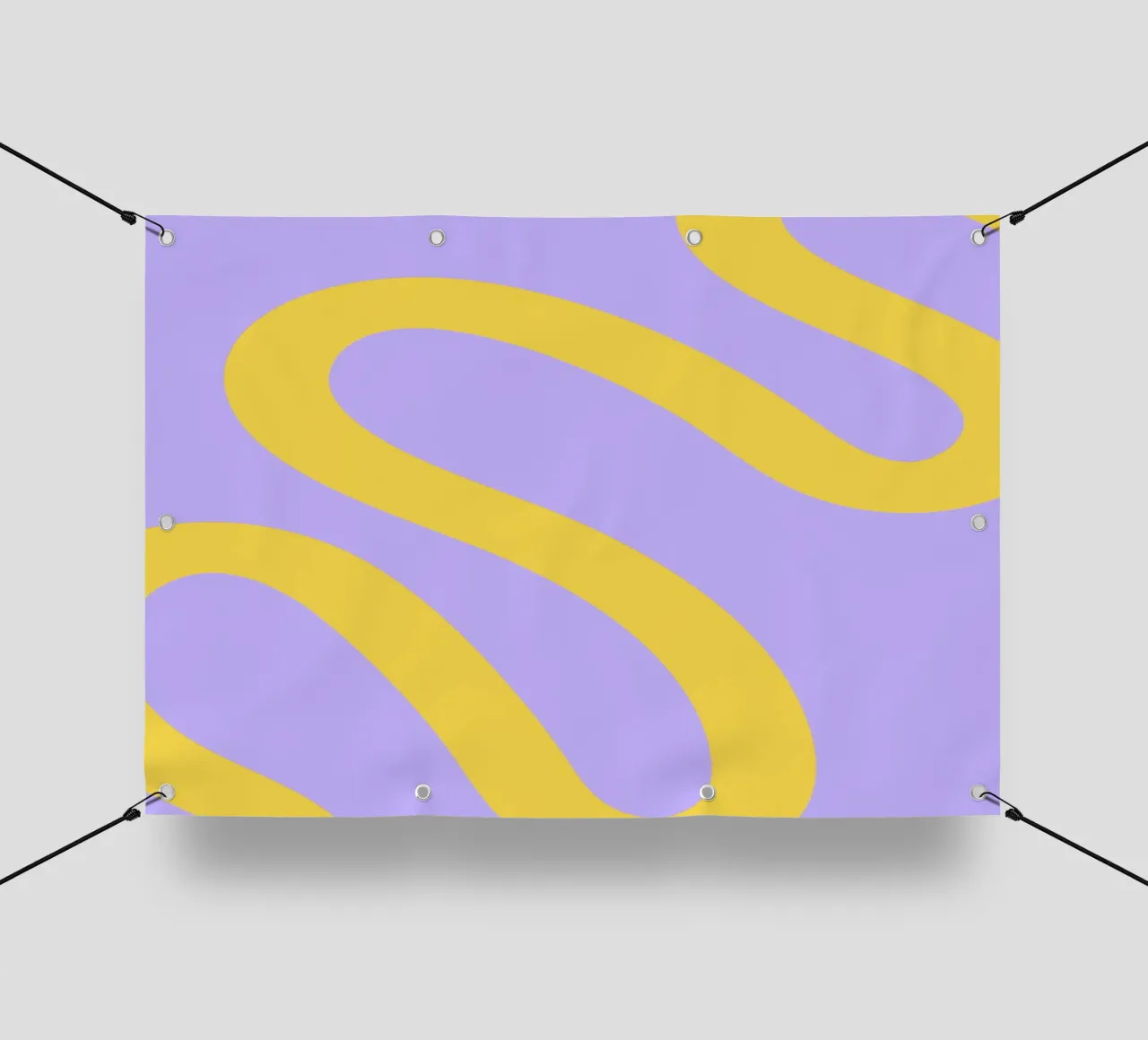 Wavy Yellow Line Pattern on Soft Lavender Background pvc cover by The Art Club