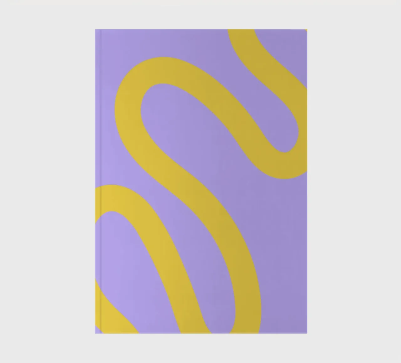 Wavy Yellow Line Pattern on Soft Lavender Background notebook by The Art Club