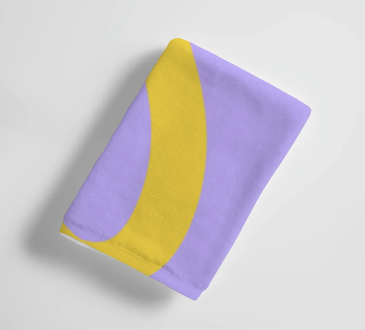 Wavy Yellow Line Pattern on Soft Lavender Background towel by The Art Club