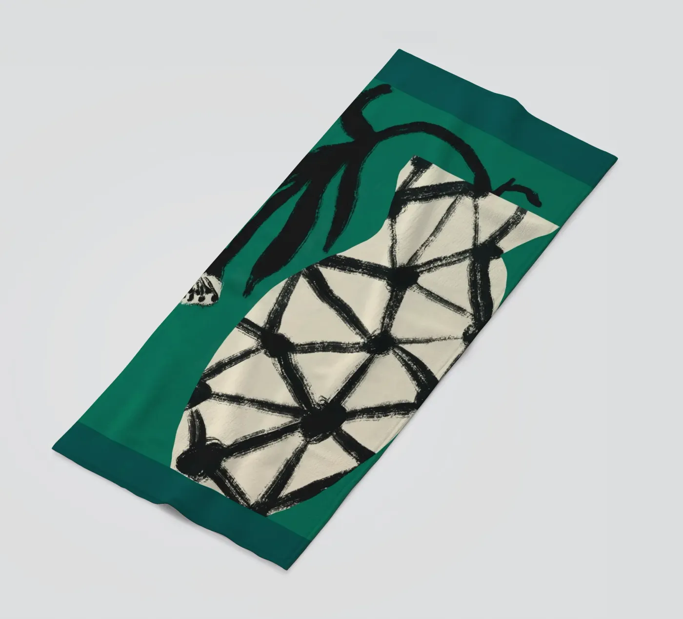 Flower and vase beach towel by Little Dean