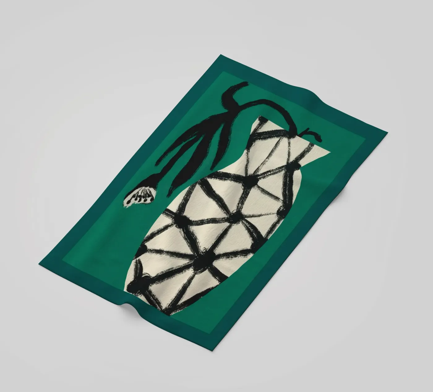 Flower and vase beach towel by Little Dean