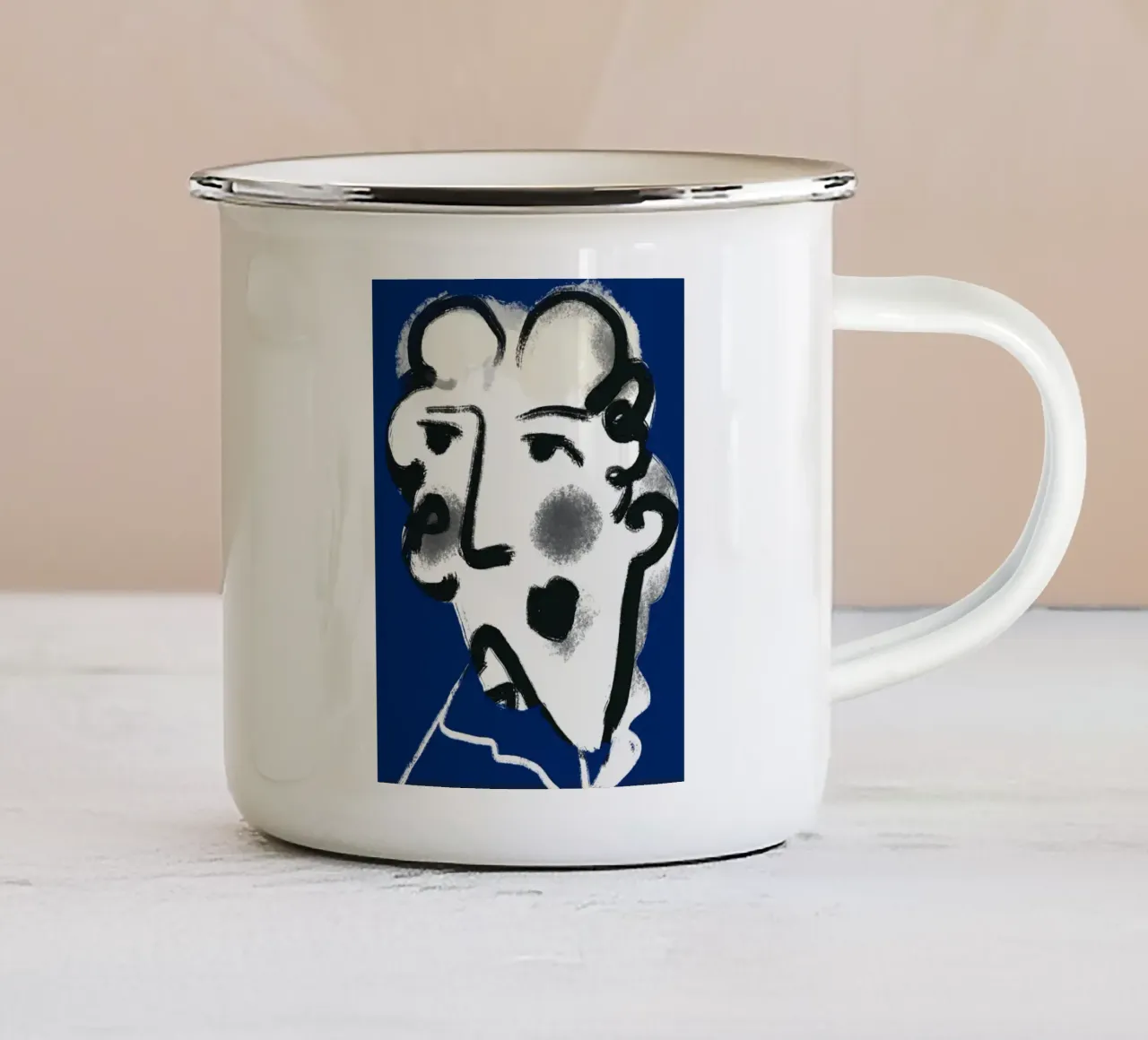 Ritratto olandese 03 tazza in smalto da Little Dean