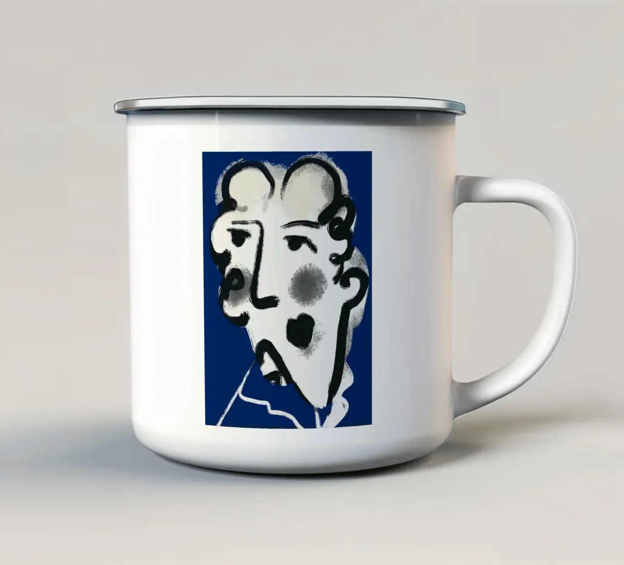 Ritratto olandese 03 tazza in smalto da Little Dean
