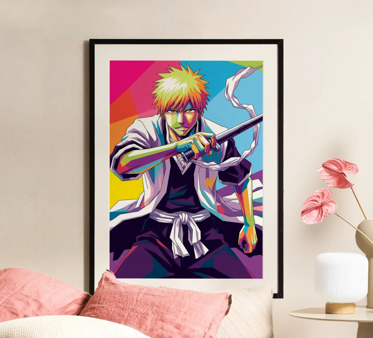 Ichigo Kurosaki - Bleach (7) poster con telaio in alluminio da Hantamrata