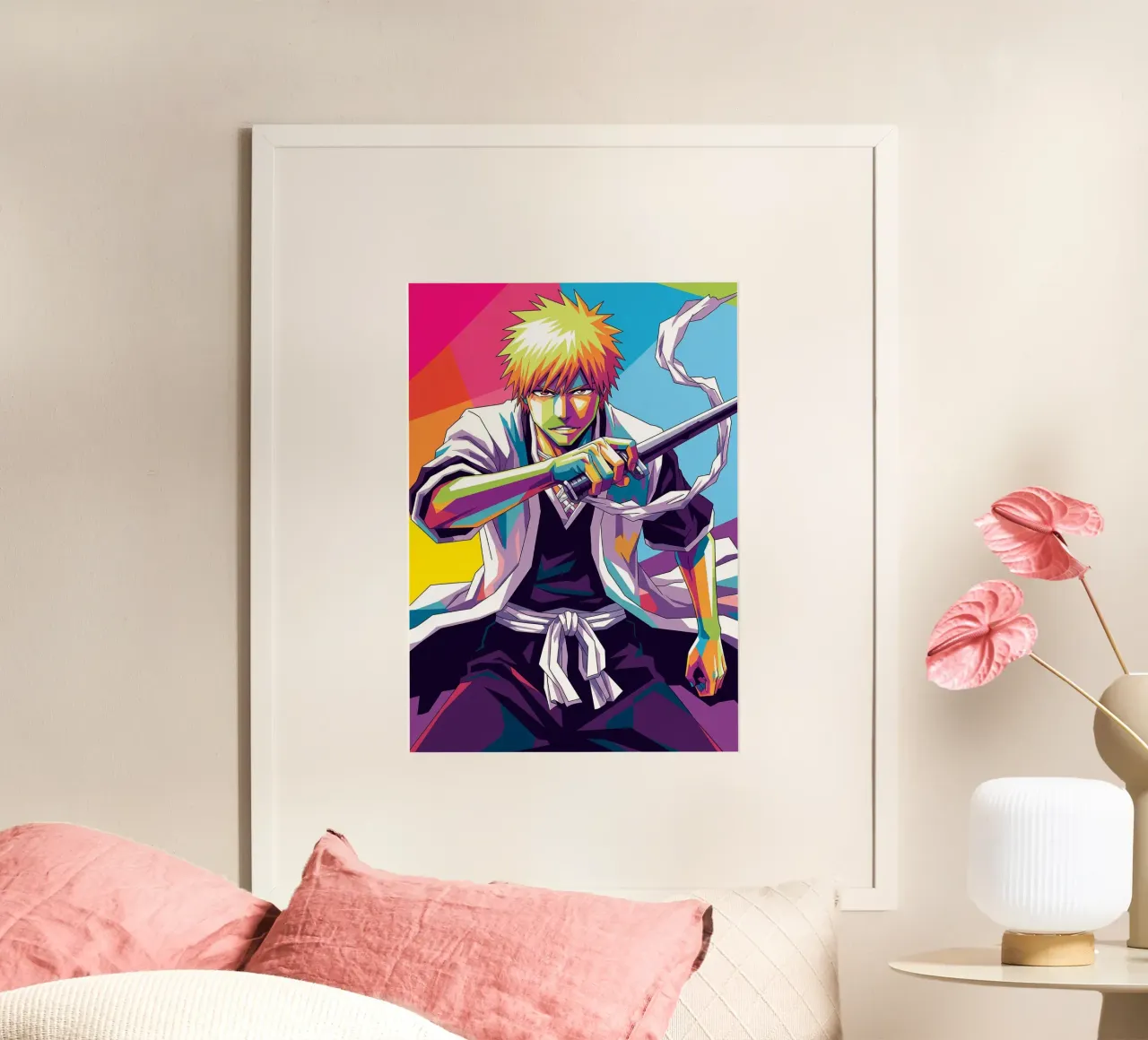 Ichigo Kurosaki - Bleach (7) poster con telaio in alluminio da Hantamrata