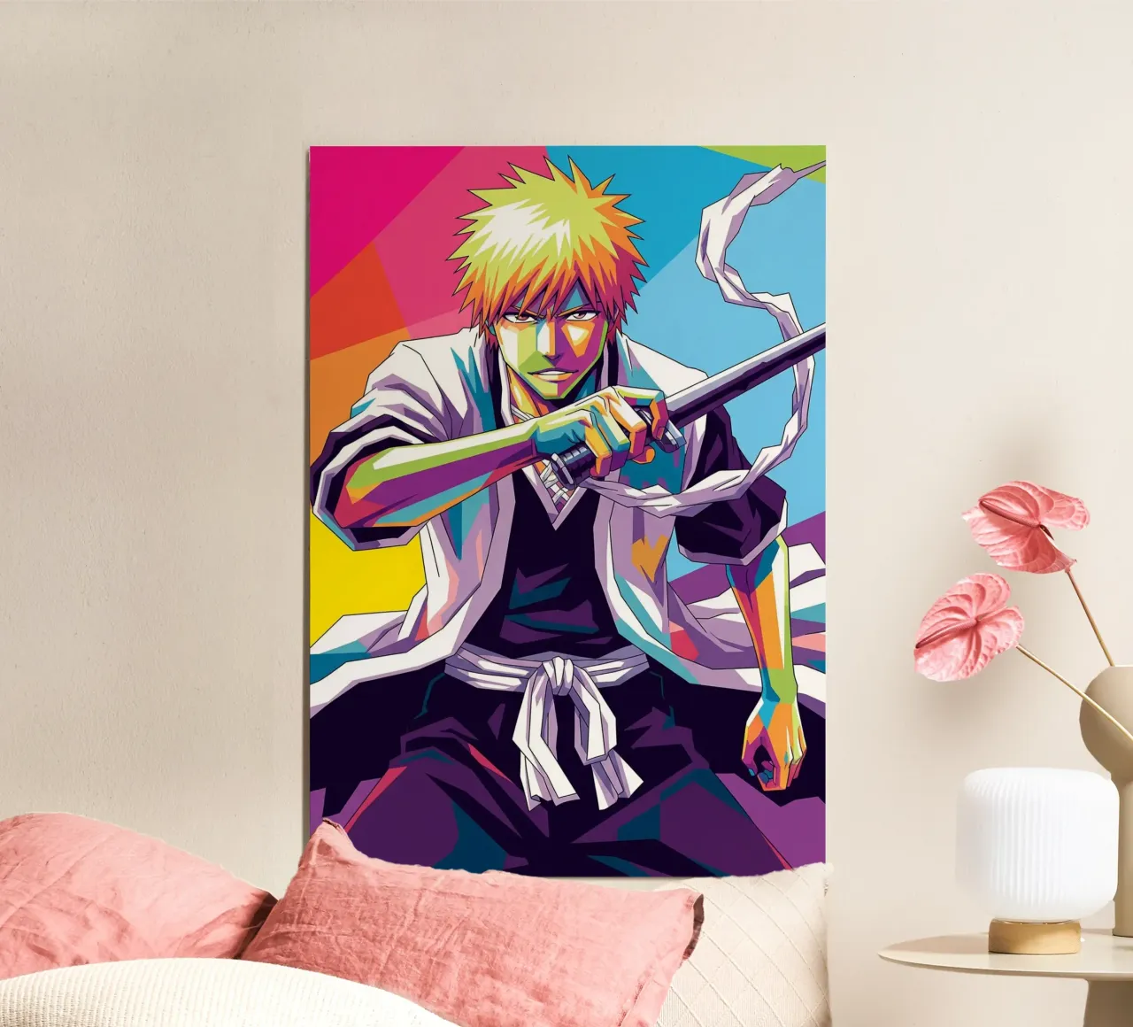 Ichigo Kurosaki - Bleach (7) poster con telaio in alluminio da Hantamrata