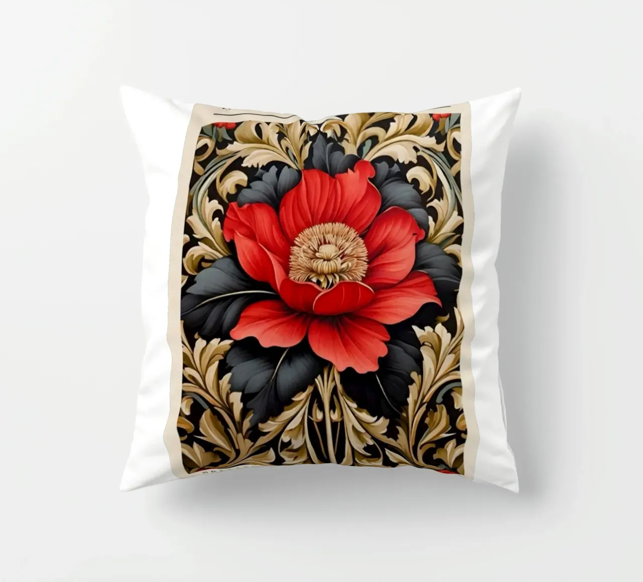 beautiful red popies decorative cushion by Ropech Shop