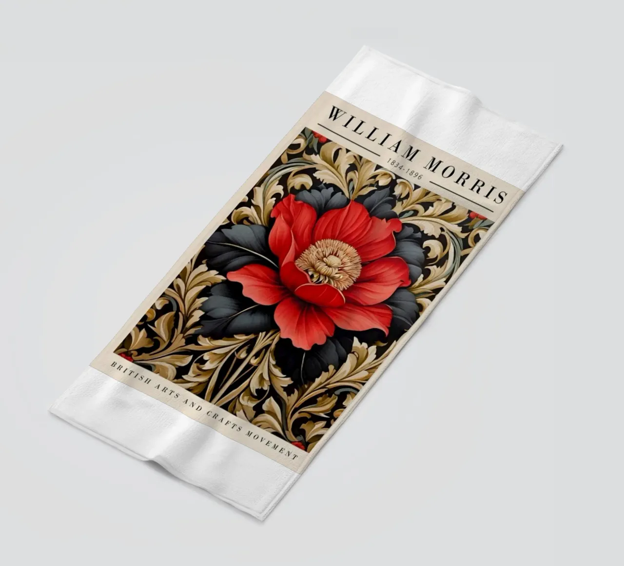 beautiful red popies beach towel by Ropech Shop